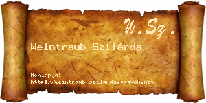Weintraub Szilárda névjegykártya